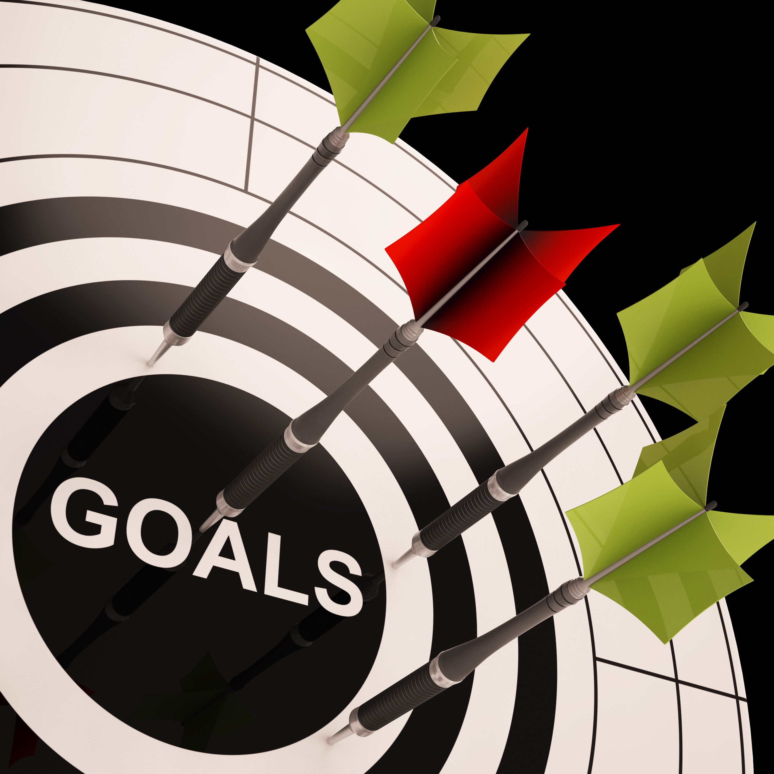 Goals On Dartboard Shows Aspired Objectives - DeLoresPressley ...
